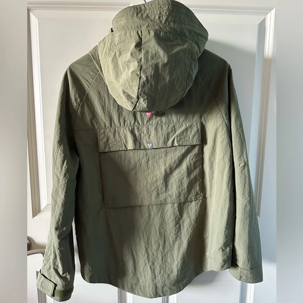 LIV Outdoor Olive Green Hooded Rain Jacket Pink Trim Lightweight XS - Picture 5 of 8